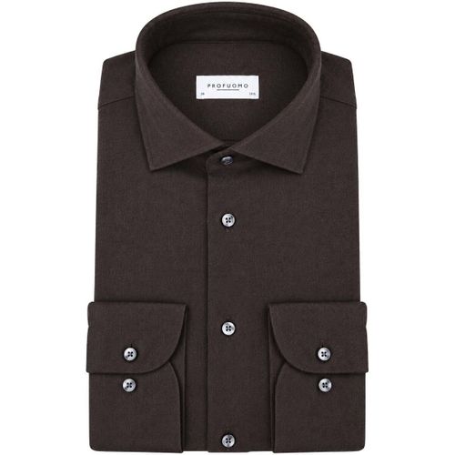 Chemise Brushed Twill Chemise Brown - Profuomo - Modalova