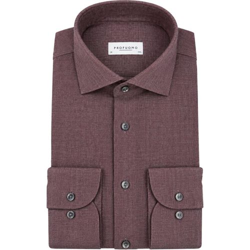 Chemise Brushed Twill Chemise Aubergine - Profuomo - Modalova