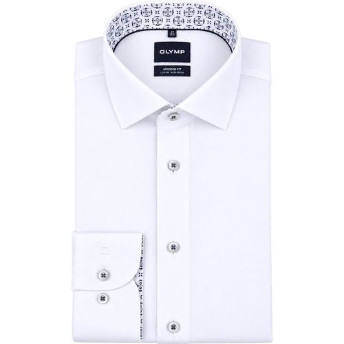 Chemise Luxor Chemise Fine Herringbone White - Olymp - Modalova