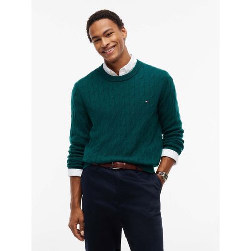 Pull Lambswool Cable Crew - Tommy Hilfiger - Modalova
