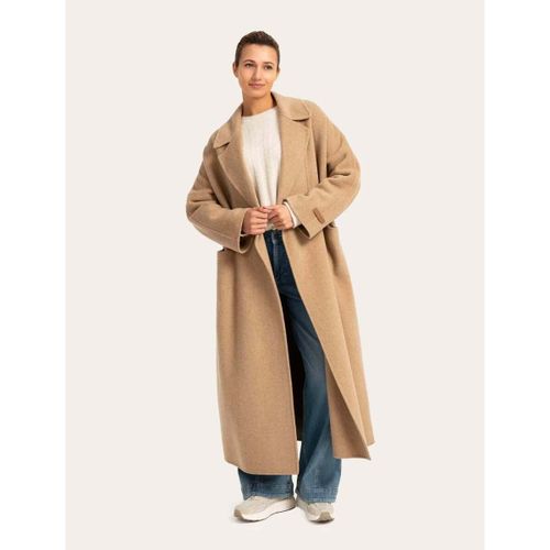 Manteau Extra Long Laine Melangee - Yaya - Modalova