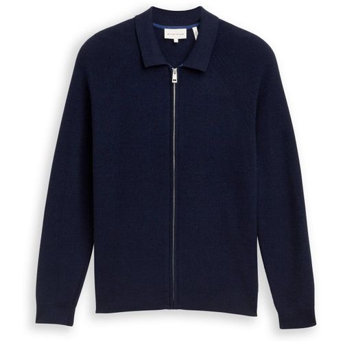 Pull Gilet ZIP COL Navy Mélange - Tom Tailor - Modalova