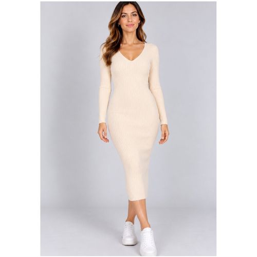Robe Kebello Robe Col V F, Beige - Kebello - Modalova