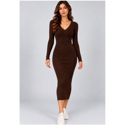 Robe Kebello Robe Col V F, Marron - Kebello - Modalova