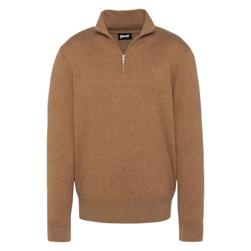 Sweat-shirt Pull camionneur Ref PLBEAL8 Camel - Schott - Modalova