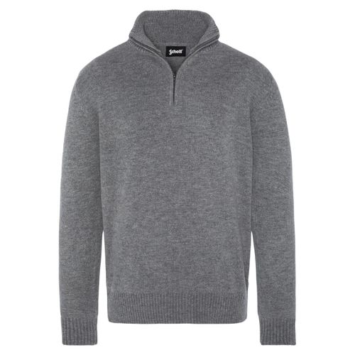 Sweat-shirt Pull Ref PLLANCE2 Gris chine - Schott - Modalova