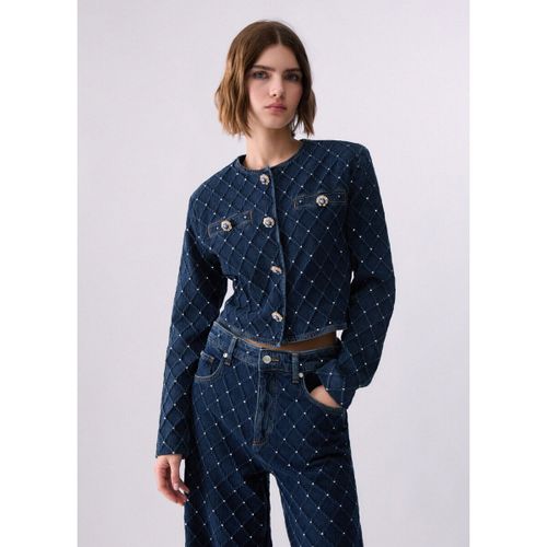 Veste Veste en denim matelassé avec strass - Liu Jo - Modalova