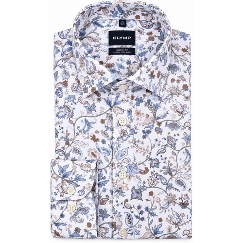 Chemise Chemise Luxor Imprimée Bleue - Olymp - Modalova