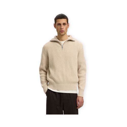 Pull Noos Dry Half Zip Knit - Oatmeal - Selected - Modalova