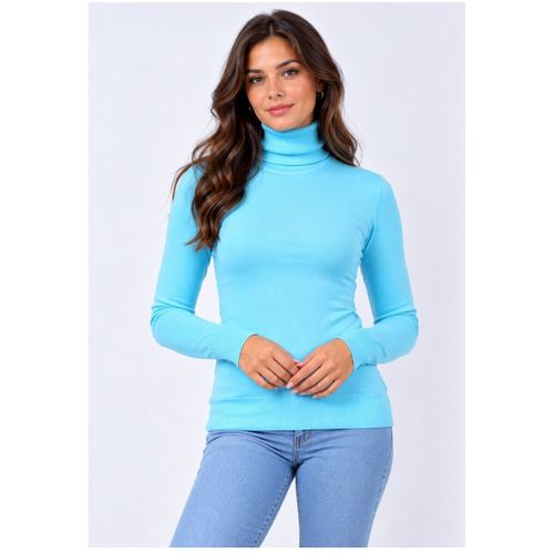 Pull Pull col Roulé F, Turquoise - Kebello - Modalova