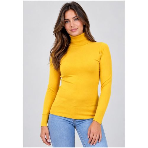 Pull Pull col Roulé F, Jaune - Kebello - Modalova