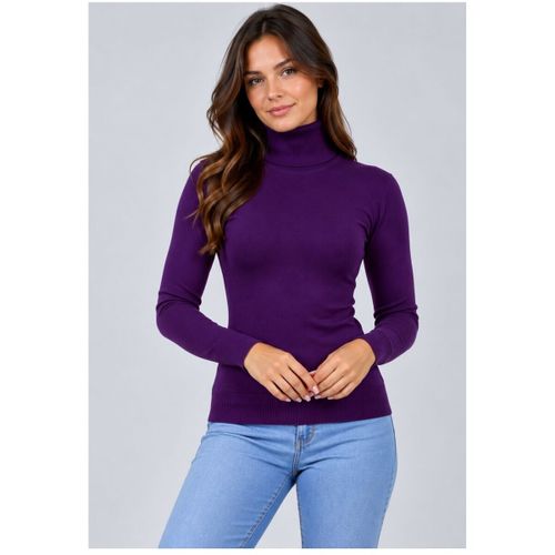 Pull Pull col Roulé F, Violet - Kebello - Modalova