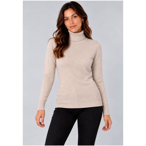 Pull Pull col Roulé F, Beige - Kebello - Modalova