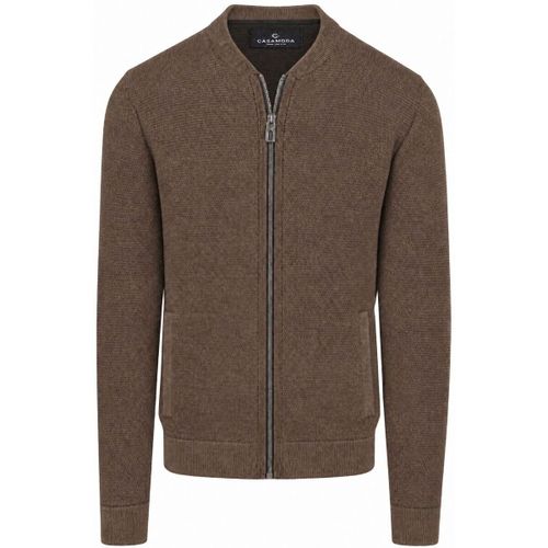 Sweat-shirt Gilet Zip Structure Marron - Casamoda - Modalova