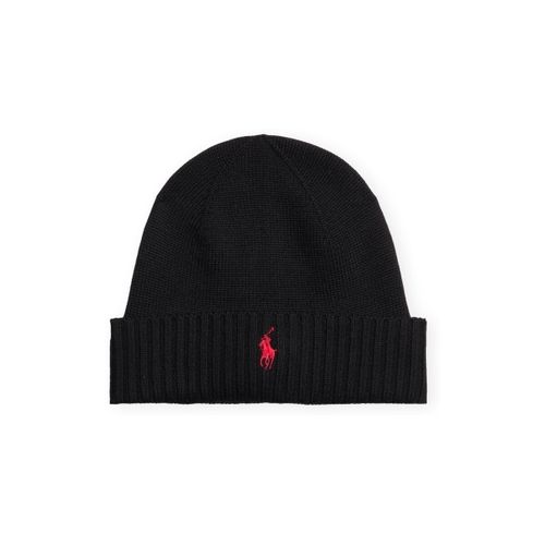 Bonnet Signature Pony Wool Beanie - Black - Polo Ralph Lauren - Modalova