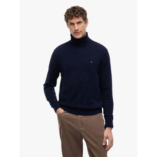 Sweat-shirt Pull col roulé marine en cachemire - Tommy Hilfiger - Modalova