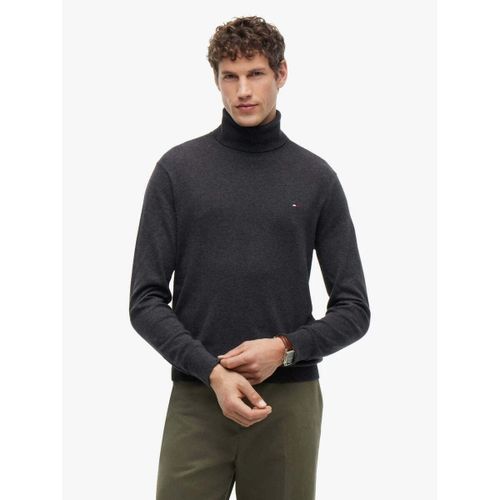 Sweat-shirt Pull col roulé gris en cachemire - Tommy Hilfiger - Modalova