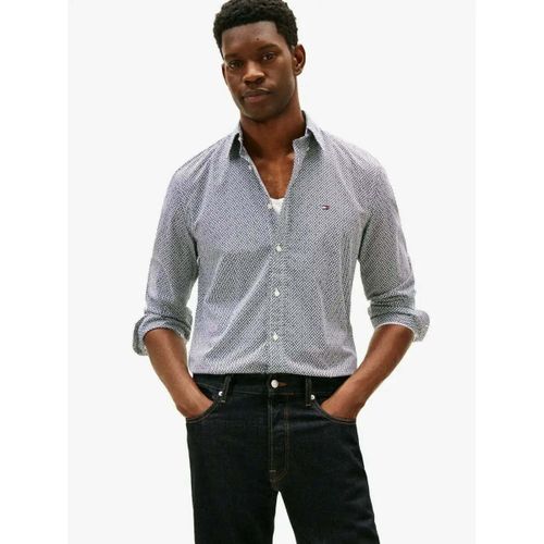Chemise Chemise à motifs bleue en coton - Tommy Hilfiger - Modalova