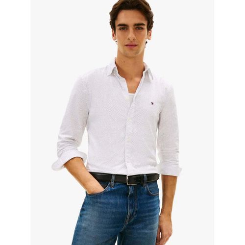 Chemise Chemise à motifs blanche en coton - Tommy Hilfiger - Modalova