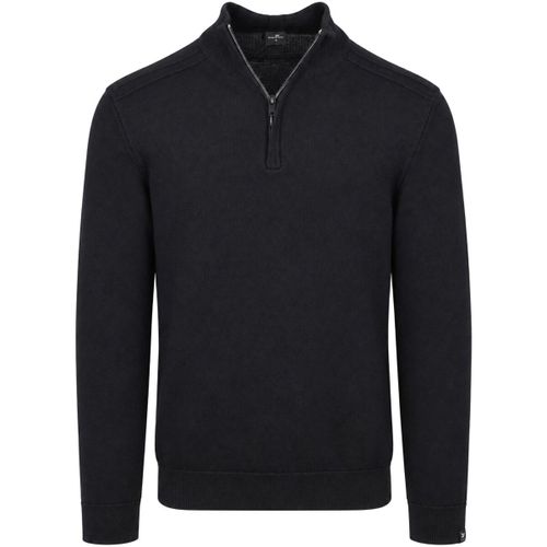 Sweat-shirt Pullover Col zippé Mouline Zwart - Vanguard - Modalova