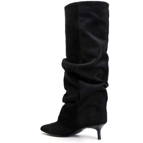 Bottes Bottes Hautes Slouchy en Suédine - noir - Vera Collection - Modalova