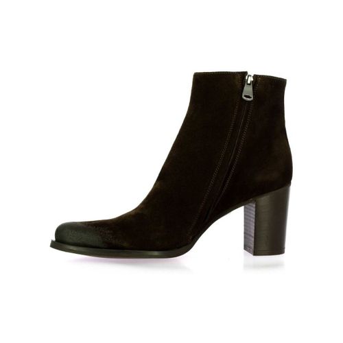 Boots Boots cuir velours chocolat - Spaziozero - Modalova