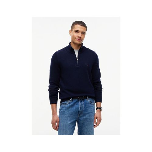 Pull MW0MW36536 LAMBSWOOL ZIP-DW5 NAVY BLUE - Tommy Hilfiger - Modalova