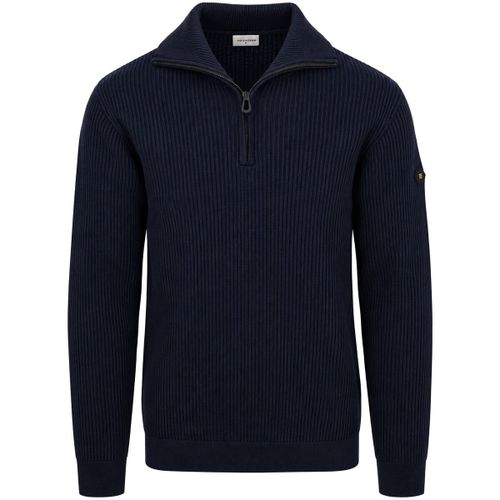 Sweat-shirt Pull Demi-Zip Rib Marine - No Excess - Modalova