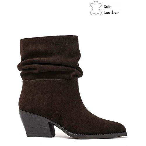 Bottines Bottines slouchy en cuir suédé - brown - Vera Collection - Modalova