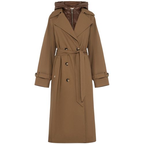 Trench Trench Doppiopetto con Cappuccio - Manila Grace - Modalova
