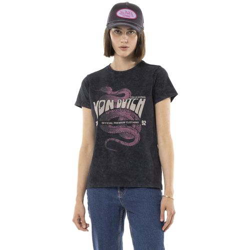 T-shirt Tee shirt uni délavé avec col rond et print Vipere - Von Dutch - Modalova