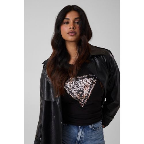 T-shirt Ss Cn Savanna Leopard Triangle - Guess - Modalova