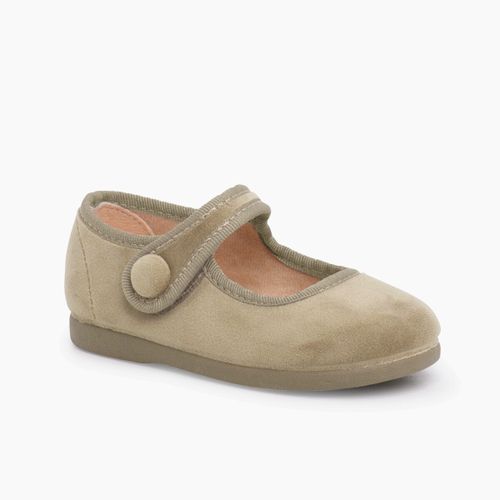 Chaussures 1er pas Babies Velvet Bride À Scratch Bouton - Pisamonas - Modalova
