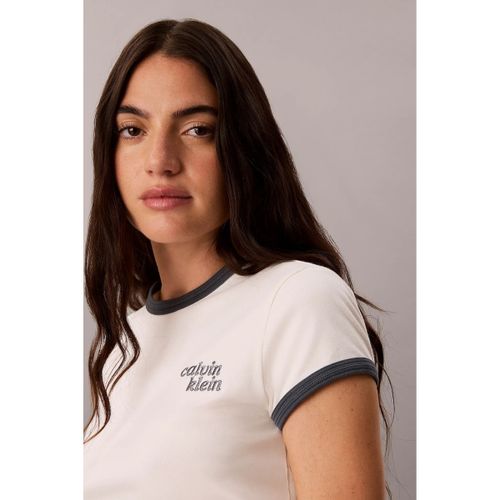 T-shirt Lv047g803g Ss Slim Logo Ringer Tee - Calvin Klein Jeans - Modalova