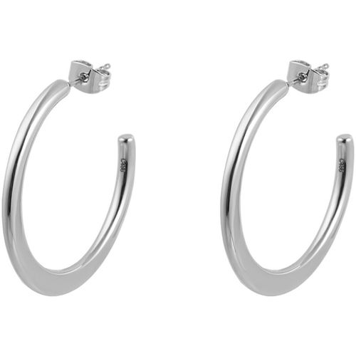 Boucles oreilles Créoles ouvertes Style acier inoxydable 30mm - Lotus - Modalova