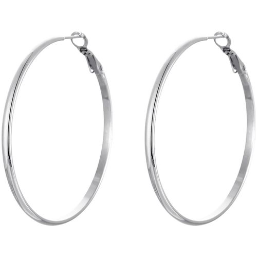 Boucles oreilles Créoles Style acier 37mm épaisseur 2mm - Lotus - Modalova