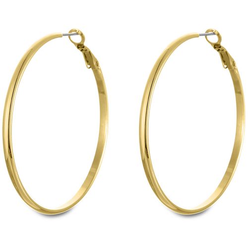 Boucles oreilles Créoles Style acier doré 37mm épaisseur 2mm - Lotus - Modalova
