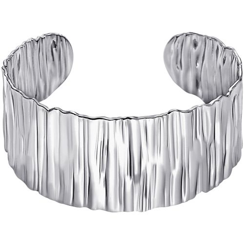 Bracelets Jonc style acier froissé - Lotus - Modalova