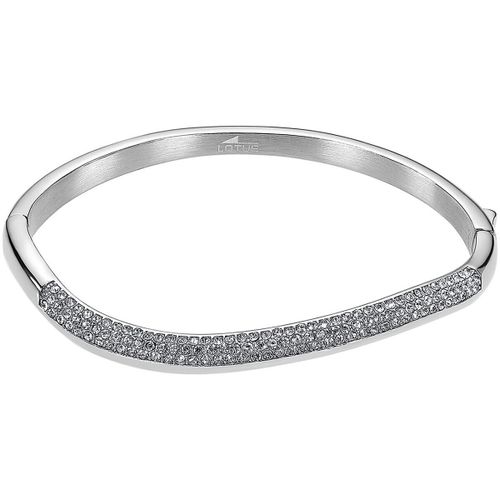 Bracelets Jonc Style acier oxydes de zirconium - Lotus - Modalova