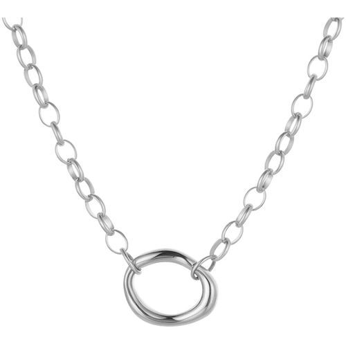 Collier Collier Style anneau sculptural acier - Lotus - Modalova