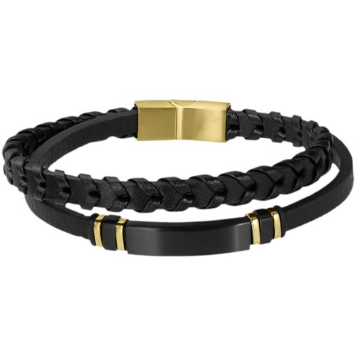 Bracelets Bracelet Style 2 rangs cuir et acier - Lotus - Modalova