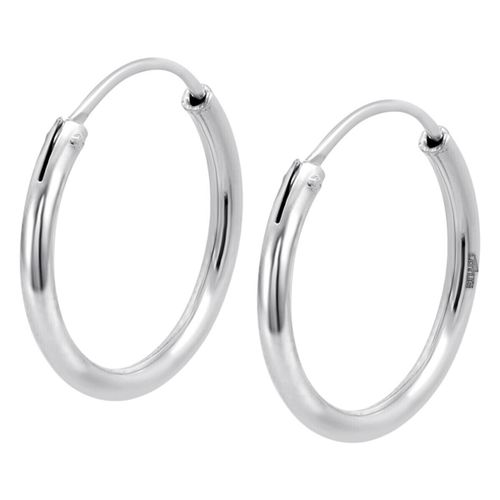 Boucles oreilles Créoles Silver 14 mm - Lotus - Modalova