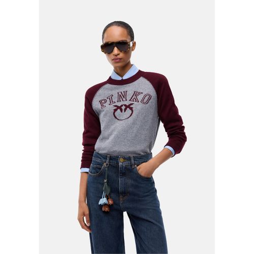 Pull AMSTERDAM MAGLIA BLEND WS CON LOGO INTARSIO - Pinko - Modalova