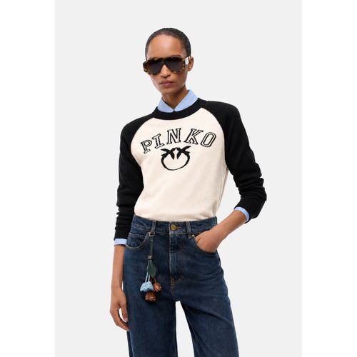 Pull AMSTERDAM MAGLIA BLEND WS CON LOGO INTARSIO - Pinko - Modalova