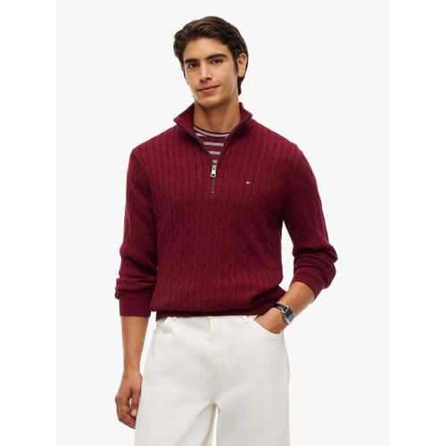 Sweat-shirt Pull camionneur torsadé bordeaux - Tommy Hilfiger - Modalova