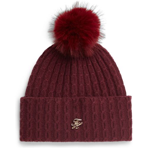 Bonnet Th Script Cable Pom Beanie - Tommy Hilfiger - Modalova