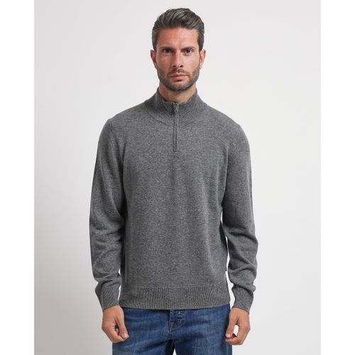 Pull Pull zippé en laine et cachemire - BOSS - Modalova