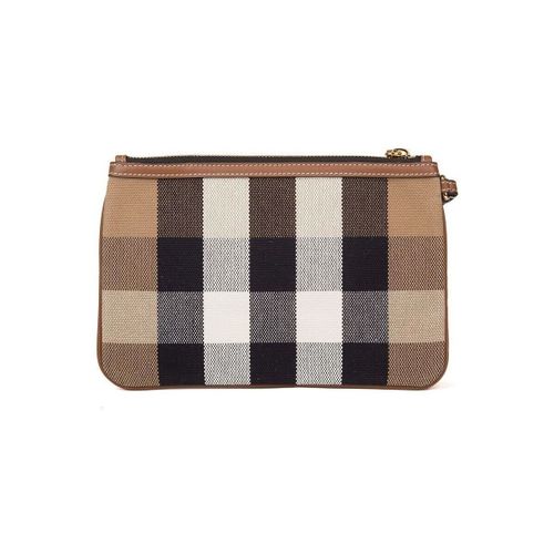 Pochette New Peyton Check Canvas And Leather Wrist-Strap Pouch - Burberry - Modalova