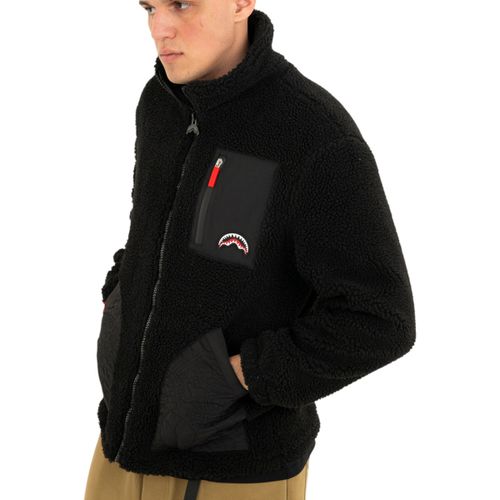 Polaire Black Puffer Monogram Teddy Jacket - Sprayground - Modalova