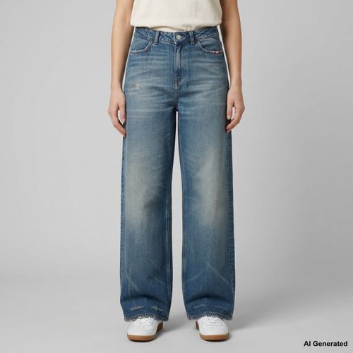 Jeans Js) Linda Woman Denim Lyocell Cotton Trash - Amish - Modalova